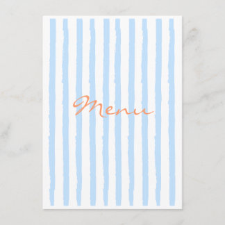 Elegante menú azul y naranja