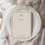 Elegante menú Boda clásico marrón y crudo<br><div class="desc">El refinado tono marrón, combinado con un crudo neutro, crea una paleta llena de estilo y calidez. El tipo de letra clásico del guión aporta un toque sofisticado al menú, encarnando tradición y refinamiento. Cada detalle resume la esencia de la elegancia eterna. Este menú complementará con mucho gusto su mesa...</div>