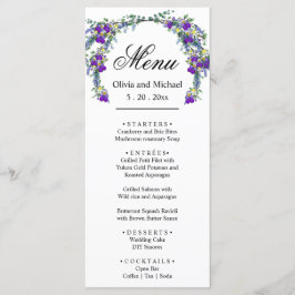 Elegante menú Boda color agua violeta