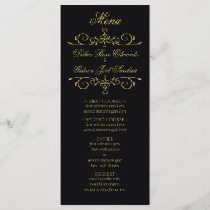 Elegante menú Boda con sabor a negro y oro