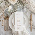 Elegante menú Boda de caligrafía blanca<br><div class="desc">Este elegante y moderno menú boda es la manera perfecta de añadir un toque de sofisticación a su recepción nupcial. Con una tipografía limpia y moderna sobre un fondo blanco clásico, el diseño de este menú es a la vez intemporal y elegante. Con los campos de texto de personalizable, puede...</div>