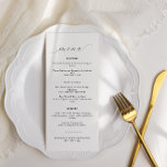 Elegante menú Boda de caligrafía Minimalista<br><div class="desc">Un menú boda minimalista con la cabecera "menú" en el tipo de letra negro de caligrafía. Personalice con los detalles del menú boda en el tipo de letra serif en negro.</div>
