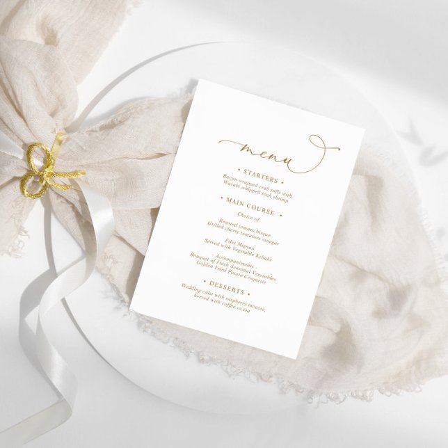 Elegante menú Boda de caligrafía moderna (Subido por el creador)