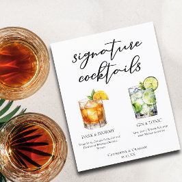 Elegante Menú Boda de cócteles de la noche