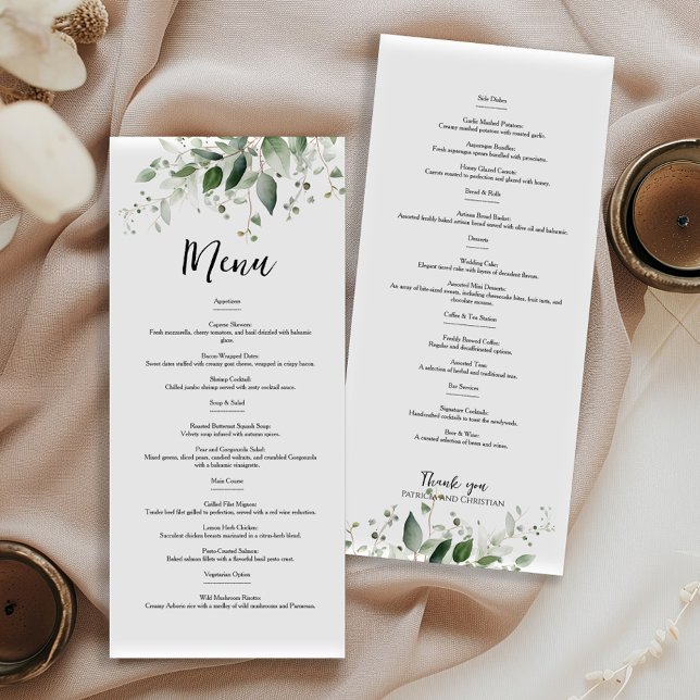 Elegante menú boda de doble cara (Subido por el creador)