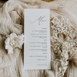 Elegante menú Boda de escritura moderna