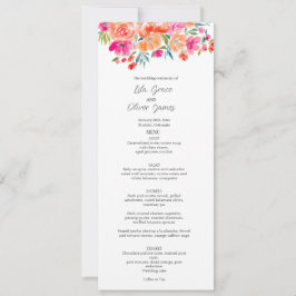 Elegante menú Boda de Flor Silvestre Invitación