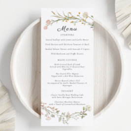 Elegante menú Boda de Flores Florales