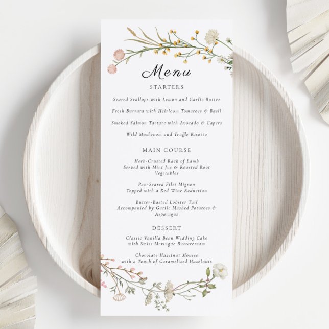 Elegante menú Boda de Flores Florales (Subido por el creador)