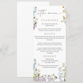 Elegante menú Boda de flores silvestres
