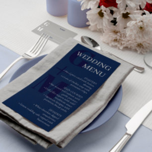 Elegante menú Boda de la tipografía gris azul de l