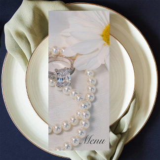 Elegante menú Boda de margarita blanca