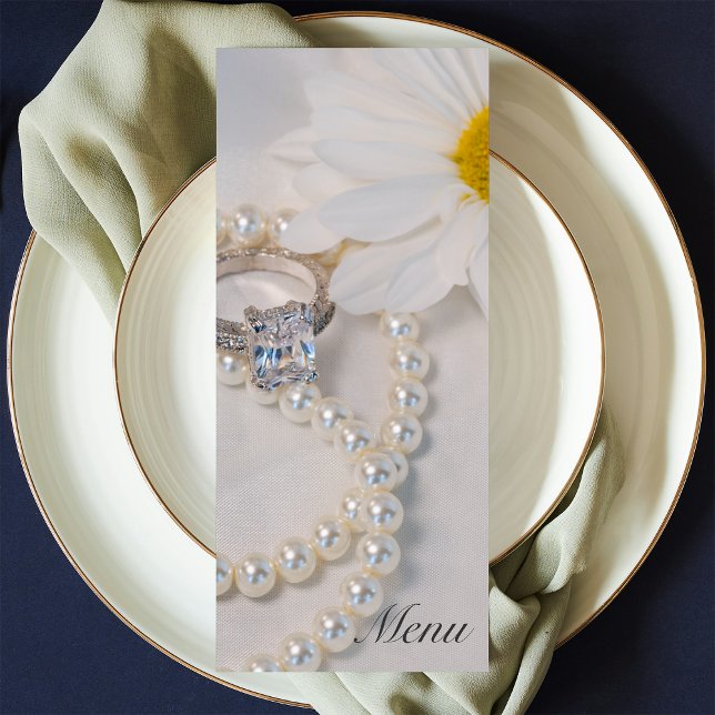Elegante menú Boda de margarita blanca (Subido por el creador)