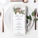 Elegante menú Boda de Navidades acuáticos<br><div class="desc">Este hermoso menú es perfecto para su próximo evento! Edite fácilmente los elementos del menú y muestre este hermoso diseño en cada plato! Vea toda la colección para ver más elementos coincidentes.</div>