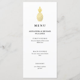 Elegante menú Boda de piña dorada