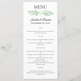 Elegante menú Boda de verde monograma