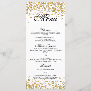 Elegante menú Boda dorado