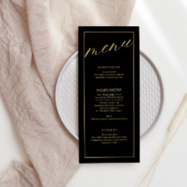 Elegante menú Boda en blanco y negro con guión