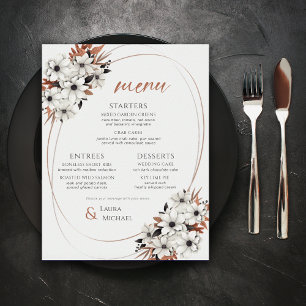 Elegante menú Boda floral