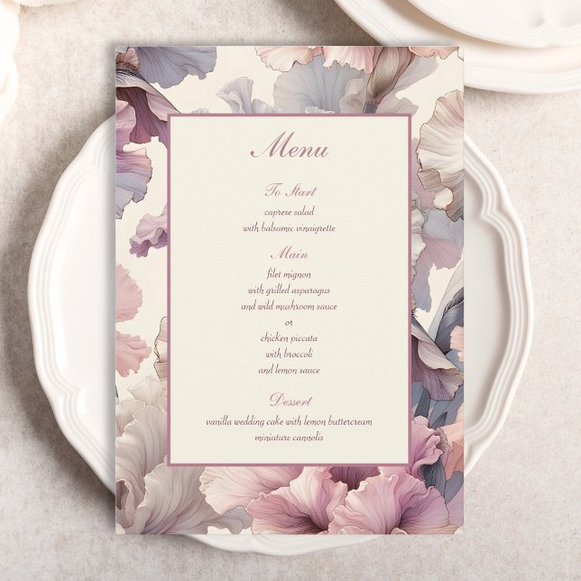 Elegante menú Boda floral de Moda Rubor con estilo (Subido por el creador)