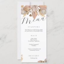 Elegante menú Boda floral otoñal