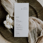 Elegante menú Boda Minimalista de la carta<br><div class="desc">Elegante carta minimalista y boda de huéspedes. Características,  tipografía negra moderna y respaldo de color sólido a juego.</div>