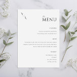 Elegante menú Boda Minimalista moderno<br><div class="desc">Carta boda moderna con elegante diseño de tipografía minimalista en color blanco y negro.</div>