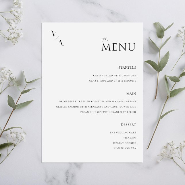 Elegante menú Boda Minimalista moderno (Subido por el creador)
