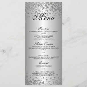 Elegante menú Boda plateado