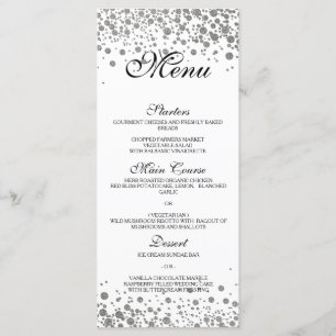 Elegante menú Boda plateado