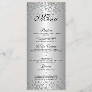 Elegante menú Boda plateado