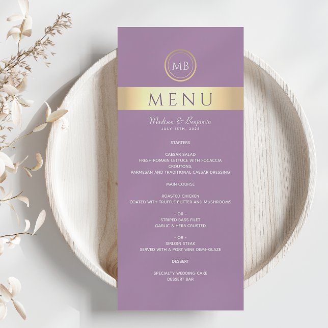 Elegante menú Boda púrpura (Subido por el creador)