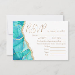 Elegante menú Boda Purpurina de oro azul blanco RS