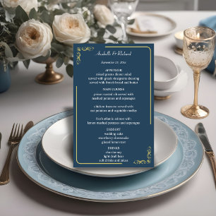 Elegante menú Boda victoriano