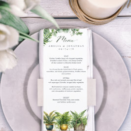 Elegante menú Boho Fern Eucalyptus Greenery Boda