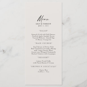 Elegante menú crema Boda y tostadas