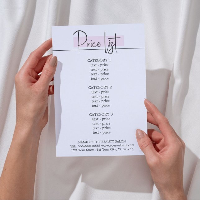 Elegante menú de belleza rosa blanca (Subido por el creador)