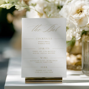 Elegante menú de Boda de caligrafía Minimalista