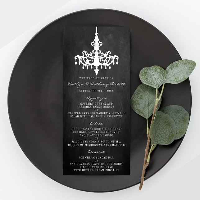 Elegante menú de Boda de Chalkboard Chandelier (Subido por el creador)