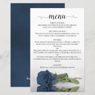 Elegante menú de Boda de presupuesto con Rosa azul