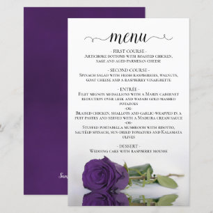 Elegante menú de Boda de presupuesto Royal Purple