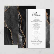 Elegante menú de Boda del Agate Negro