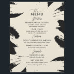 Elegante Menú de Boda Hueso Negro Dos Árboles<br><div class="desc">Estos menús de papel de 8, 5 x 11", amplios y luminosos, presentan un elegante menú de papel para la cena, con una inscripción negra y un diseño floral abstracto sobre el fondo óseo con el mensaje "El menú", con marcadores de posición para 2 aperitivos, 2 entrantes, 2 lados y...</div>