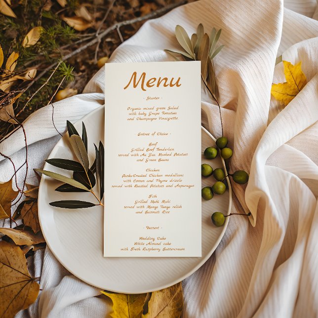 Elegante Menú de Boda Minimalista (Subido por el creador)