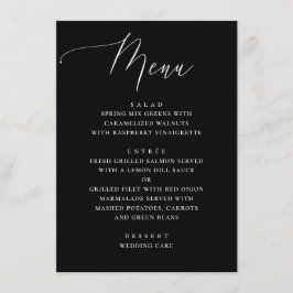 Elegante Menú de Boda Minimalista con Caligrafía N