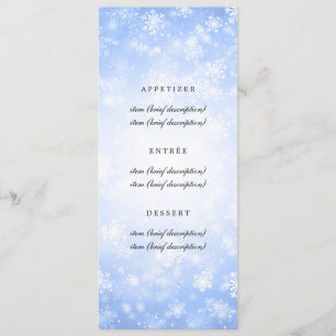 Elegante menú de bodas Blue Winter Wonderland