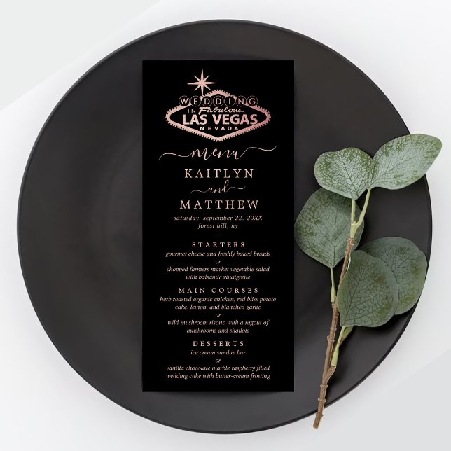 Elegante menú de bodas de destino de Las Vegas (Subido por el creador)