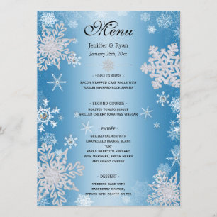 Elegante menú de bodas de invierno