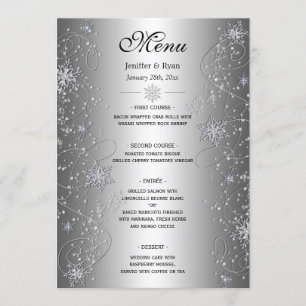 Elegante menú de bodas de invierno