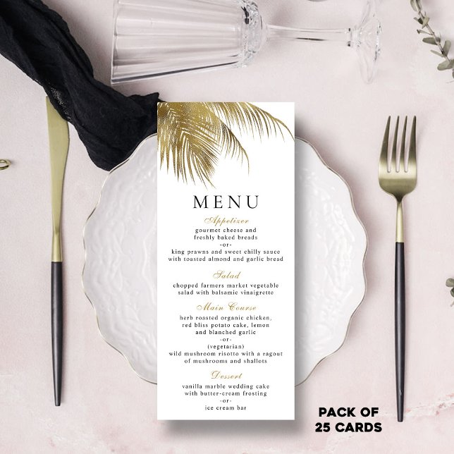 Elegante menú de bodas de palmeras tropicales (Subido por el creador)